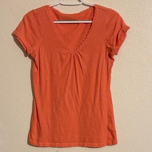 Maurices Coral Short Sleeve V-Neck Top